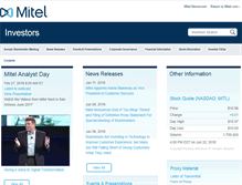 Tablet Screenshot of investor.mitel.com